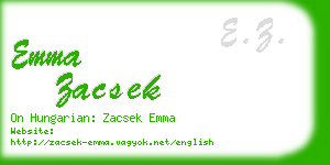 emma zacsek business card